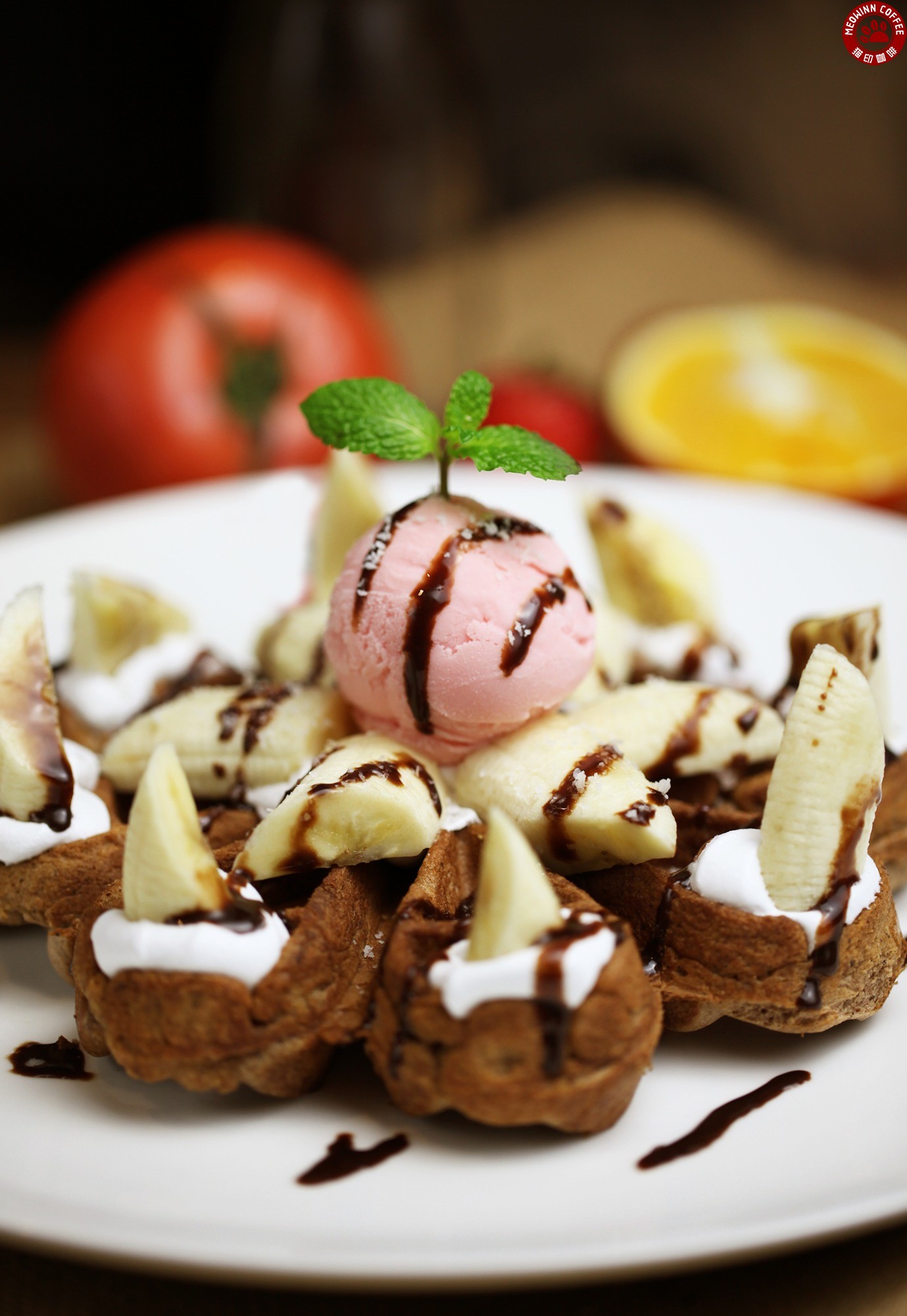 巧克力冰淇淋華夫